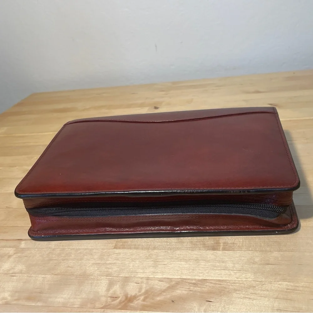Scully Vintage Burgundy Leather 3 Rings Binder/Planner